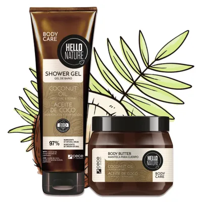 Produktbild von Kokosnussöl Körperpflege Set Duschgel + Body Butter BIO Vegan Naturkosmetik