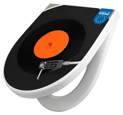 Produktbild von WC Sitz mit Absenkautomatik D Form Motiv Plattenspieler [TDW3 10269]