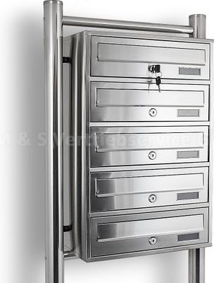 Bituxx Edelstahl Briefkastenanlage 5fach Silber MS-14415