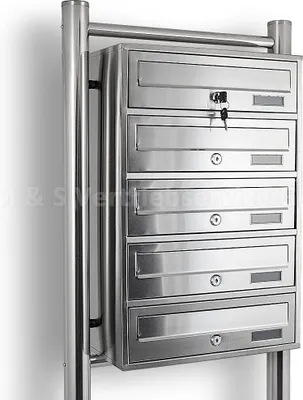 Produktbild von Bituxx Edelstahl Briefkastenanlage 5fach Silber MS-14415