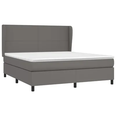 Produktbild von vidaXL Boxspringbett mit Matratze Grau 160x200 cm Kunstleder