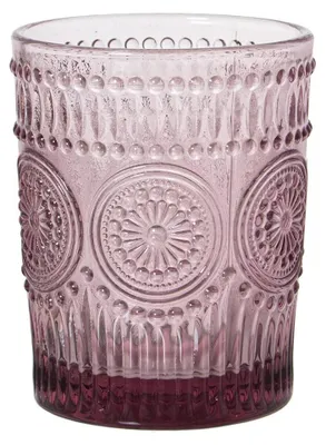 Produktbild von Set von 6 niedrigen Gläsern aus Glas in Rosa, 300 ml