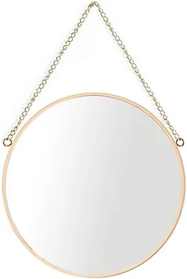 Productafbeelding van Hangspiegel - Ronde spiegel voor de badkamer met ketting