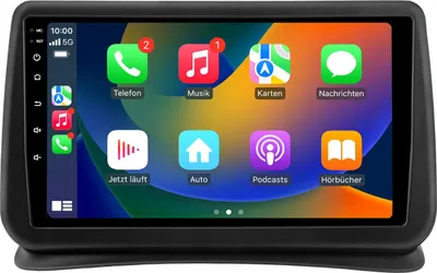 Obrázek produktu pro Android autorádio 9 palců 64 GB pro Renault Clio 3 2005–2014 s CarPlay a Android Auto navigací a Bluetooth