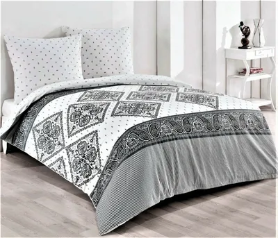Produktbild von 3tlg Wende Bettwäsche Set Renforce Baumwolle Schlafzimmer Bettbezug Übergröße XL 200x220 2x Kissenbezug 80x80 Silber Grau Anthrazit Elegant Karo