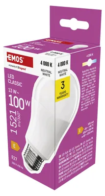 Immagine prodotto di Emos Led Cls A60 13W(100W) 1521Lm E27 Nw