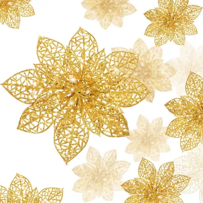 Image de WILLBOND, 36 étoiles de Noël pailletées, couleur or