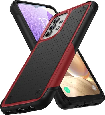 Produktbild von Für Samsung Galaxy A23/A32 5G/A13 4G/A13 5G/A04S Hülle Militärqualität Stoßfest Hybrid 2 in 1 Hart PC Weich TPU Handyhülle Rot Schwarz