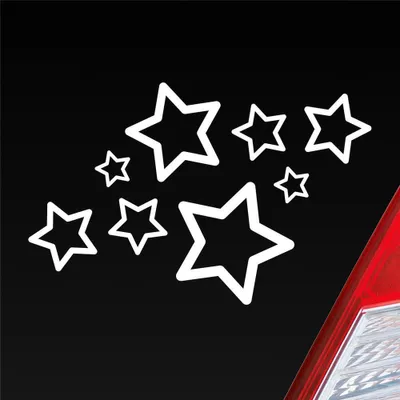 Produktbild von Auto Aufkleber Sterne Stars 15x10 cm Weiss Matt Sticker Heckscheibenaufkleber
