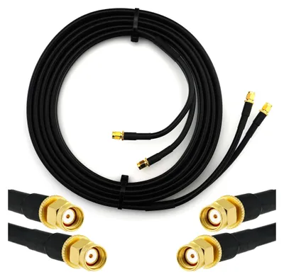 Obrázek produktu pro 7m dvojitý koaxiální kabel RP-SMA samec na RP-SMA samec - HF-240 (ekvivalent LMR 240) dvojitý prodlužovací anténní kabel - pro anténu WiFi routeru Bezdrátový RF WLAN rádiový modem