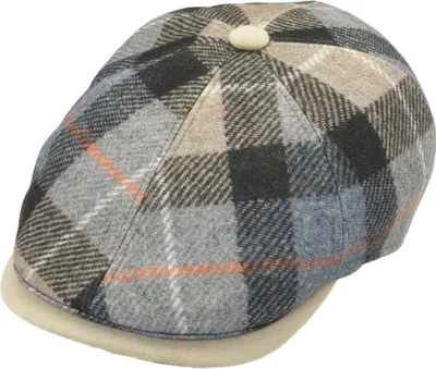 Fiebig 6-Panel Cap Wolle Karomuster in beige