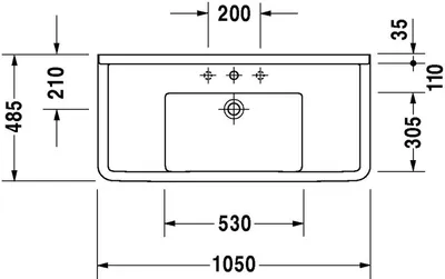 Obrázek produktu pro DURAVIT 03041000001 Nábytkové umyvadlo Starck 3 1050 mm s
