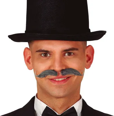 Immagine prodotto di cowboy baffi accessorio carnevale costume tradizionale accessorio grigio baffi barba stile festa uomo accessorio nobile look nostalgico, colore: grigio
