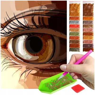 Produktbild von ARTULIO - Diamond Painting Set - Abstraktes Auge - 40 × 30 cm - Home Wand Deko, Crystal Art, Bilder DIY