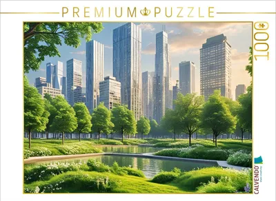 Produktbild von CALVENDO Puzzle Parkanlage mit Teich | 1000 Teile Lege-Größe 64x48cm Foto-Puzzle für glückliche Stunden