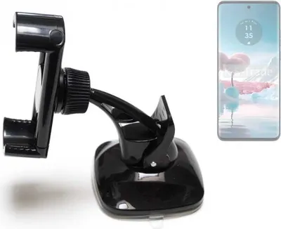 Produktbild von K-S-Trade kompakte Handy-Halterung Windschutzscheibe kompatibel mit Motorola Edge 40 Neo Armaturenbrett schwarz Autohalterung KFZ Halter