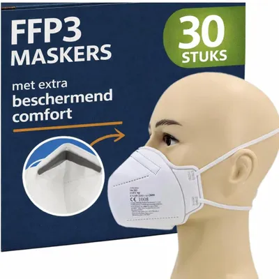 Obrázok produktu pre 30 ochranných respirátorov FFP3 na ochranu úst a nosa, bez ventila