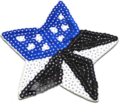 Obrázek produktu pro Hvězda s flitry - nášivka, nažehlovačka, aplikace, nášivky, nažehlovačka, velikost: 10,4 x 10,6 cm