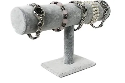 Produktbild von 1er Schmuckständer für Uhren Armband Ketten Samt grau