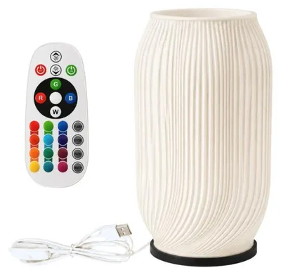 Produktbild von Verk 12449: Dekorativer LED-RGB-Vasenleuchter 2-in-1, mit Fernbedienung, weiß