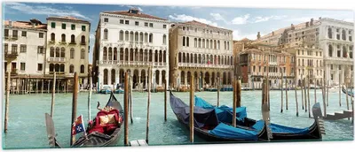 Produktbild von Bilder auf glas - Architektur venedig italien gondel - 140x50cm - Glasbilder - Wandbilder - Kunstdruck - Wanddekoration aus Glas - Glas Bilder - Wandbild auf Glas - GAB140x50-2705
