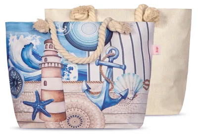 Produktbild von Bag Happiness 43x60 cm - mandalas and maritime / beach theme