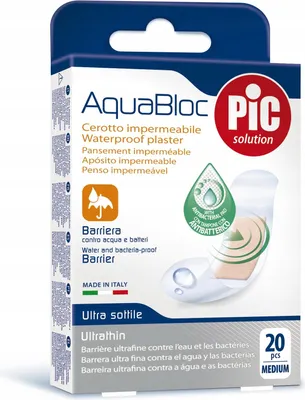 Zdjęcie produktu dla Pic Aquabloc Plastry wodoodporne rednie 20 sztuk