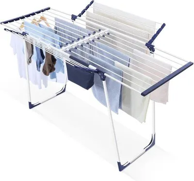 Produktbild von Klappbarer Wäscheständer, Weiß, 10 Clips, Raumsparend, Faltschrank