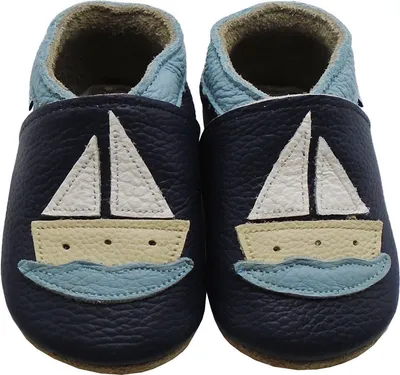 Obrázok produktu pre Mejale Baby kožené topánky batoľa dojča batoľa mäkké podrážky mokasíny topánky chlapci dievčatá Pre-Walker tmavo modrá, veľkosť 21