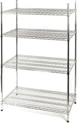 Produktbild von Lagerregal aus verchromten Stahl - 1220x610x1800mm