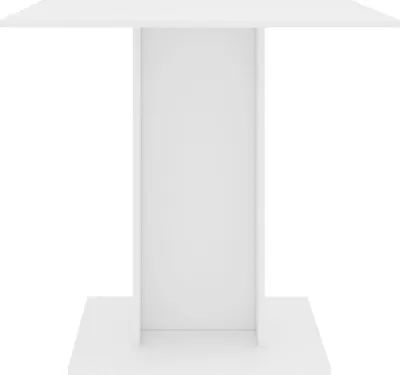 A white table on a white background.