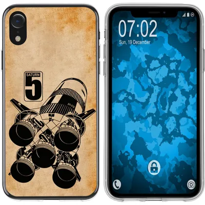 Produktbild von PhoneNatic Case kompatibel mit Apple iPhone Xr Silikon-Hülle Space Moon Rocket M3