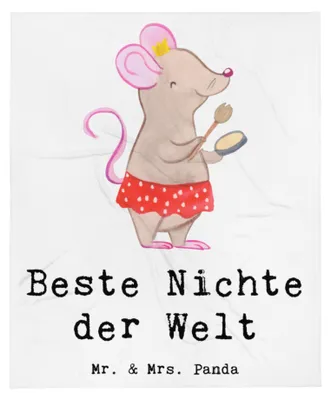 Produktbild von Mr. & Mrs. Panda Kuscheldecke Maus Beste Nichte der Welt - Weiß - Geschenk, Schlafdecke, Patentante, Decke, Kunstfelldecke, Tagesdecke, Tante, Onkel, Geschenkidee, Plaid