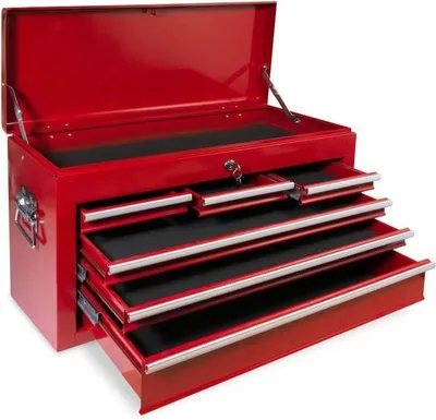 Produktbild von Werkzeugkasten Defpro Rot Abschließbar Metall 6 Schubladen