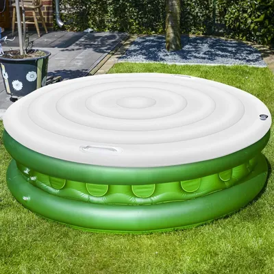 Produktbild von Runder aufblasbarer Whirlpool-Deckel, Thermoabdeckung für Whirlpools mit Griffen, geeignet für Innen- und Außenbereiche, 138 cm
