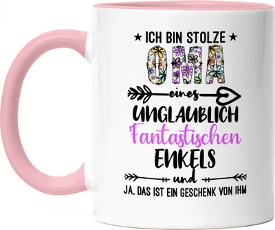 Produktbild von Ich bin stolze Oma Tasse Rosa Geschenk Idee Muttertag Oma Enkel Geburtstag