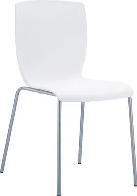 Produktbild von CLP Stuhl Mio stapelbar mit Aluminiumgestell und Kunststoffsitz,weiß