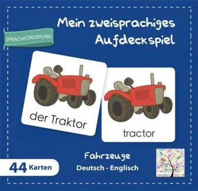 Produktbild von Mein zweisprachiges Aufdeckspiel, Fahrzeuge Deutsch-Englisch (Kinderspiel)