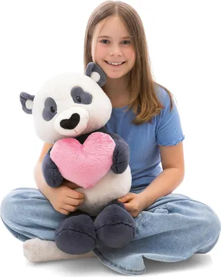 Produktbild von NICI Kuscheltier Love Panda mit Herz 50cm - schwarz - Weiches Plüschtier – niedliches Stofftier zum Kuscheln & Spielen – tolle Geschenkidee für Kinder & Erwachsene – 62611