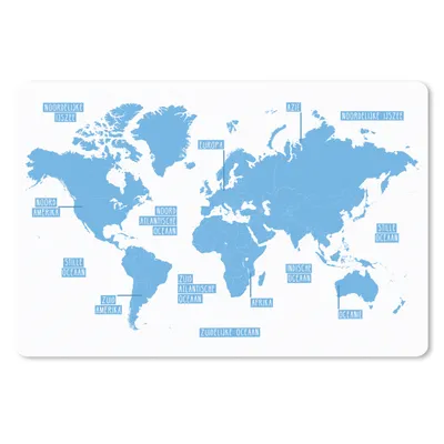 Produktbild von MuchoWow® Mauspad Mousepad Weltkarte - Blau - Einfach 27x18 cm - Mousepads - Maus Mat - Pad - Mausunterlage - Büroartikel - Desk Matten