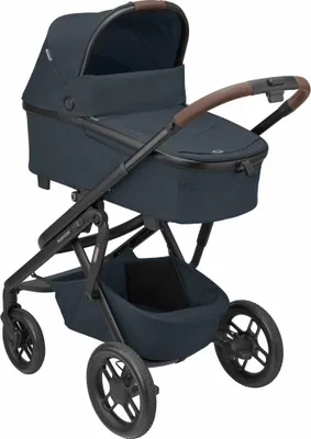 Produktbild von Maxi-Cosi Lila XP Plus – Geländegängiger Kinderwagen, 0–4 Jahre, inklusive geräumiger Babywanne mit extra gepolsterter Matratze, Essential Graphite