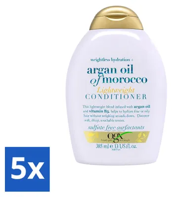 Produktbild von 5 x OGX Argan Oil of Morocco Conditioner - Leichtgewichtig - 385 ml - Vorteilspackung - 5 Stücke