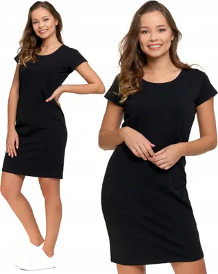 Produktbild von Kleid - Sommerkleid Größe L - Damenkleid schwarz - schwarzes Kleid - Baumwollkleid