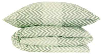 Produktbild von SCHIESSER Bettwäscheset Maribel | Fischgrat | Renforcé | 2-teilig | 100% Baumwolle | Angenehm weich & glatt | YKK-Reißverschluss | 135x200 cm + 80x80 cm | Grün
