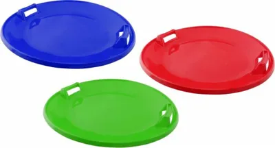 Produktbild von Schneeteller multicolor Kunststoff mit Griffen - Kinderschlitten