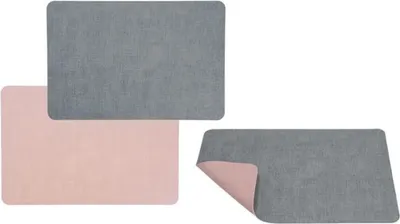 Produktbild von 4 Stück Platzsets 45 x 30 cm meliert Grau Rosa zum Wenden