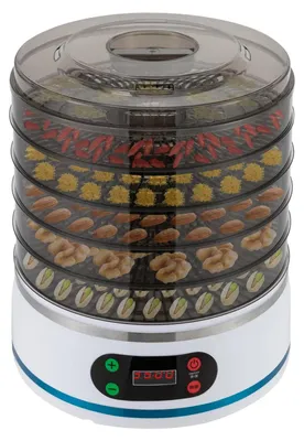 Obrázok produktu pre Sušička potravín – nerezová – 5 úrovní – 35–70 °C – časovač na 72 hodín – 350 W – biela