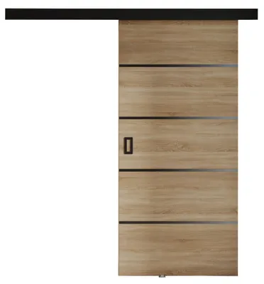 Produktbild von KIER FURNITURE Schiebetür Komplettset WERDI PLUS Sliding Door, Raumteiler Schiebetür Brown 96x205x1,6 cm