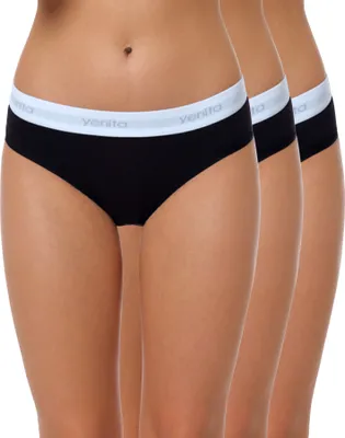 Produktbild von Yenita® Bikinislips (3er Set) Modern-Sports-Collection XL schwarz