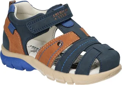 Produktbild von AMERICAN CLUB XD139 Solide KinderSandalen, Naturleder Innensohle, Klett Sandalen, Marineblaue 28
